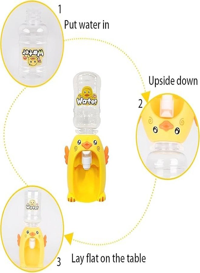 MANVI Water Dispenser Toy for Kids, Duck Cartoon Character Drinking Fountain Pumps Water, Juice & Milk Water Dispenser Toy Kids (10pcs Clay Water Dispenser, Yellow) - Image 4